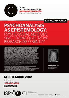 Psychoanalysis as epistemology: Psycho-social methods since ‘Doing Qualitative Research Differently’