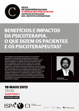 Benefícios e impactos da psicoterapia. O que dizem os pacientes e os psicoterapeutas?