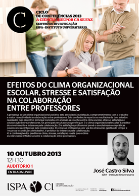 Efeitos do clima organizacional escolar, stresse e satisfação na colaboração entre professores